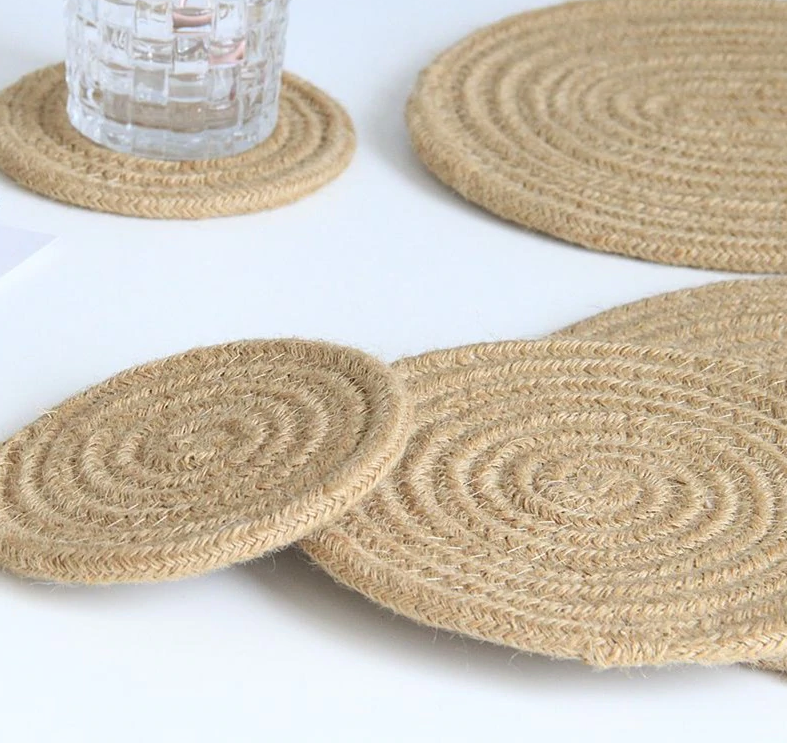 Nordic Jute Natural Hand Woven Cotton Rope Placemat Coaster eBay
