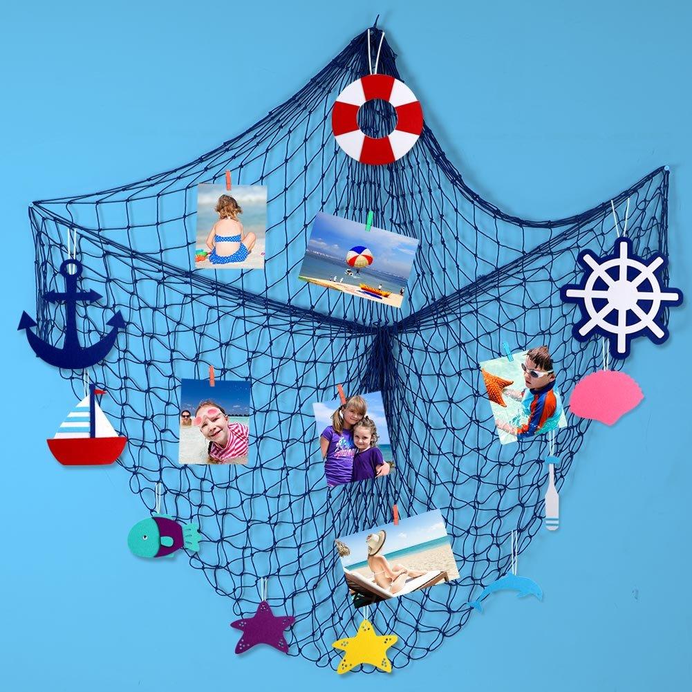 Decorative Display Fishing Net Nautical Seaside Wall Hanging Photo Deco