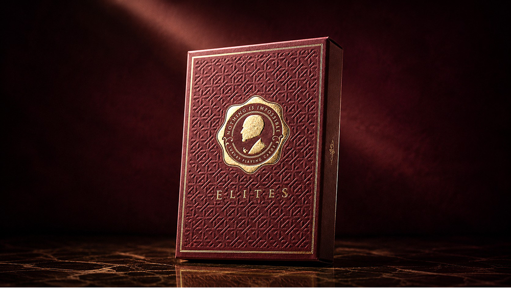 DMC Elites Pro‑Tier Portcullis Playing Cards by Murphy’s Magic – ELITES V7 Oxblood‑Red Marked Deck