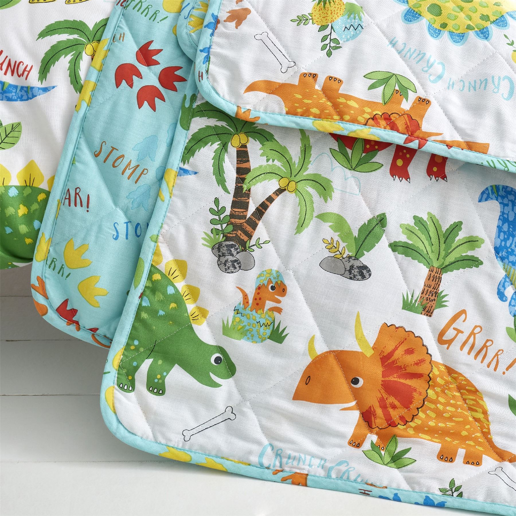 HLC Girls Boys Kids Cute Dinky Dinosaurs Duvet Cover Curtains Throw Bunting - Picture 51 of 63