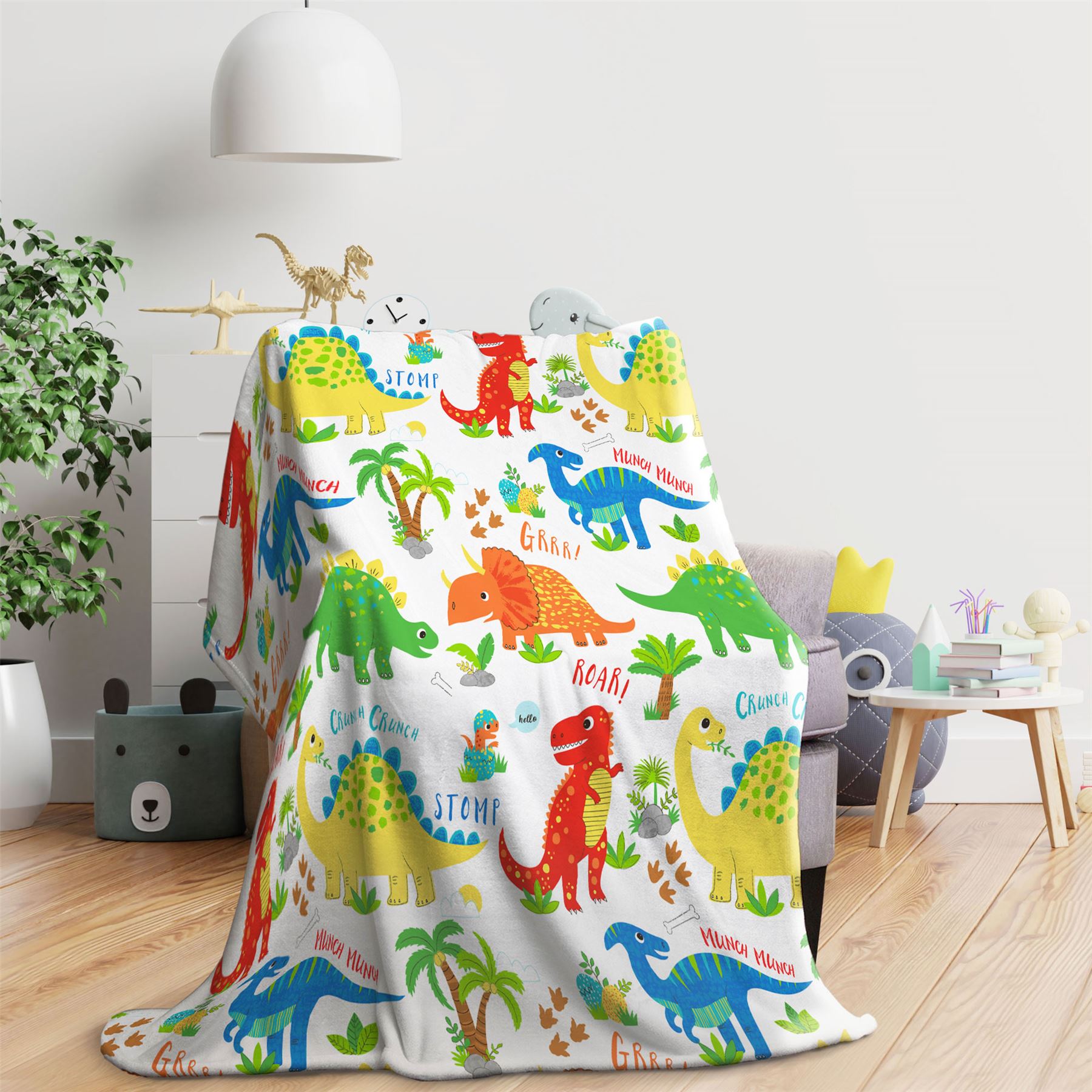HLC Girls Boys Kids Cute Dinky Dinosaurs Duvet Cover Curtains Throw Bunting - Picture 38 of 63