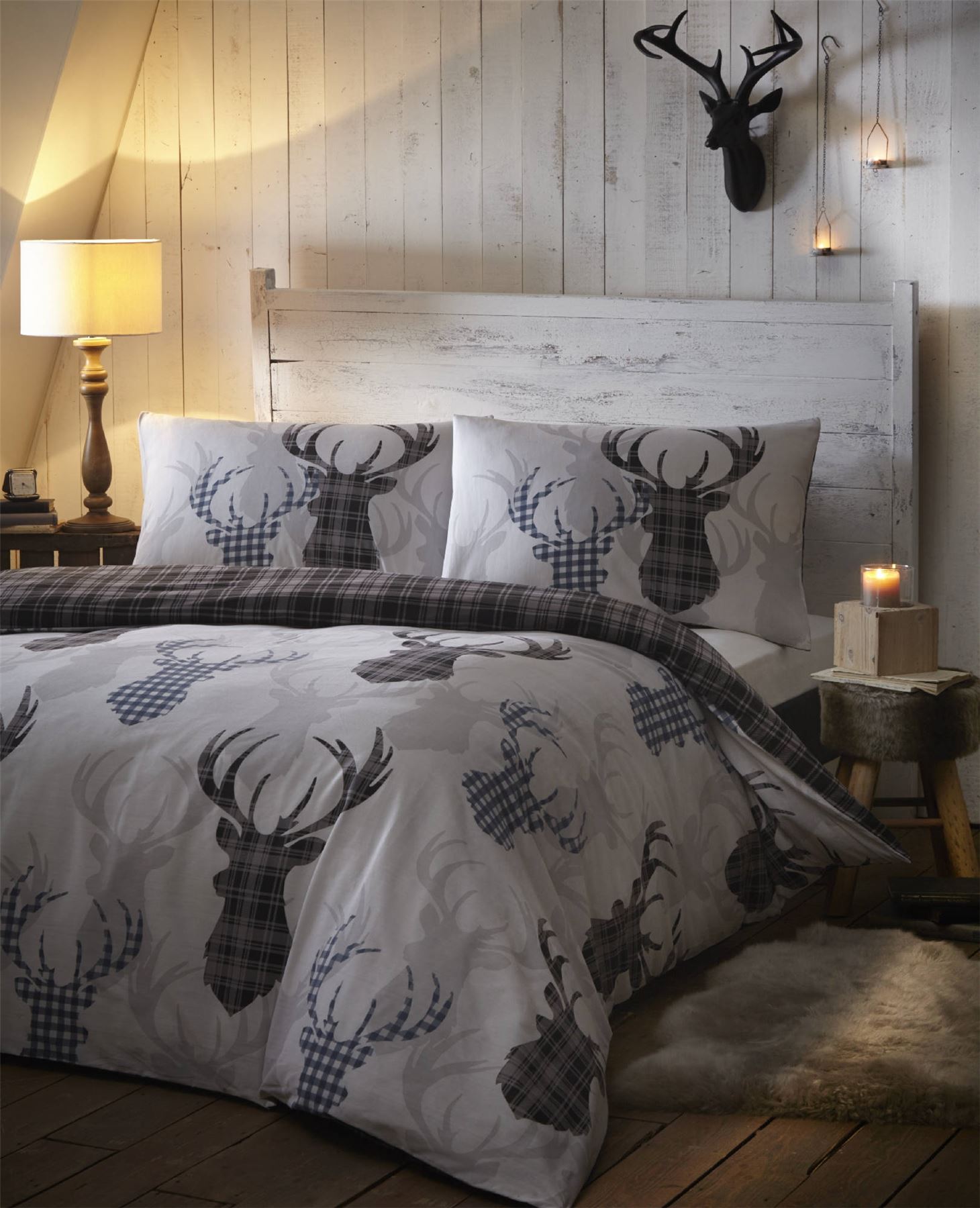 Stag Deer Winter Christmas Duvet Quilt Cover Bedding Set eBay