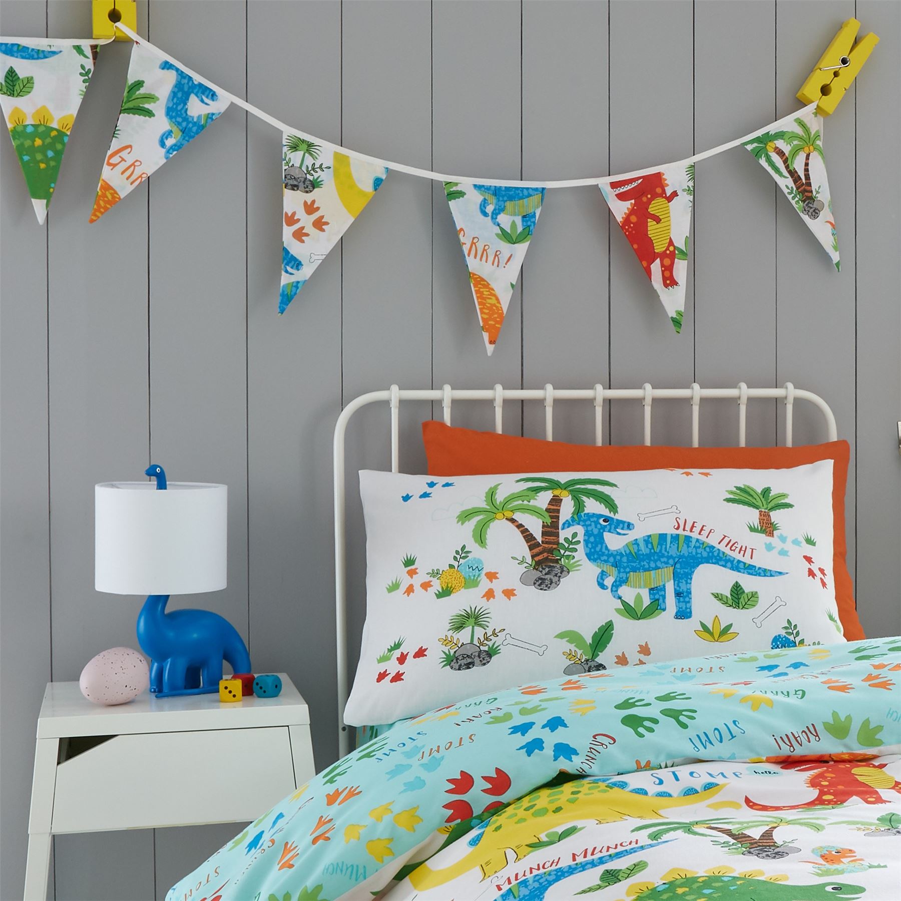 HLC Girls Boys Kids Cute Dinky Dinosaurs Duvet Cover Curtains Throw Bunting - Picture 28 of 63