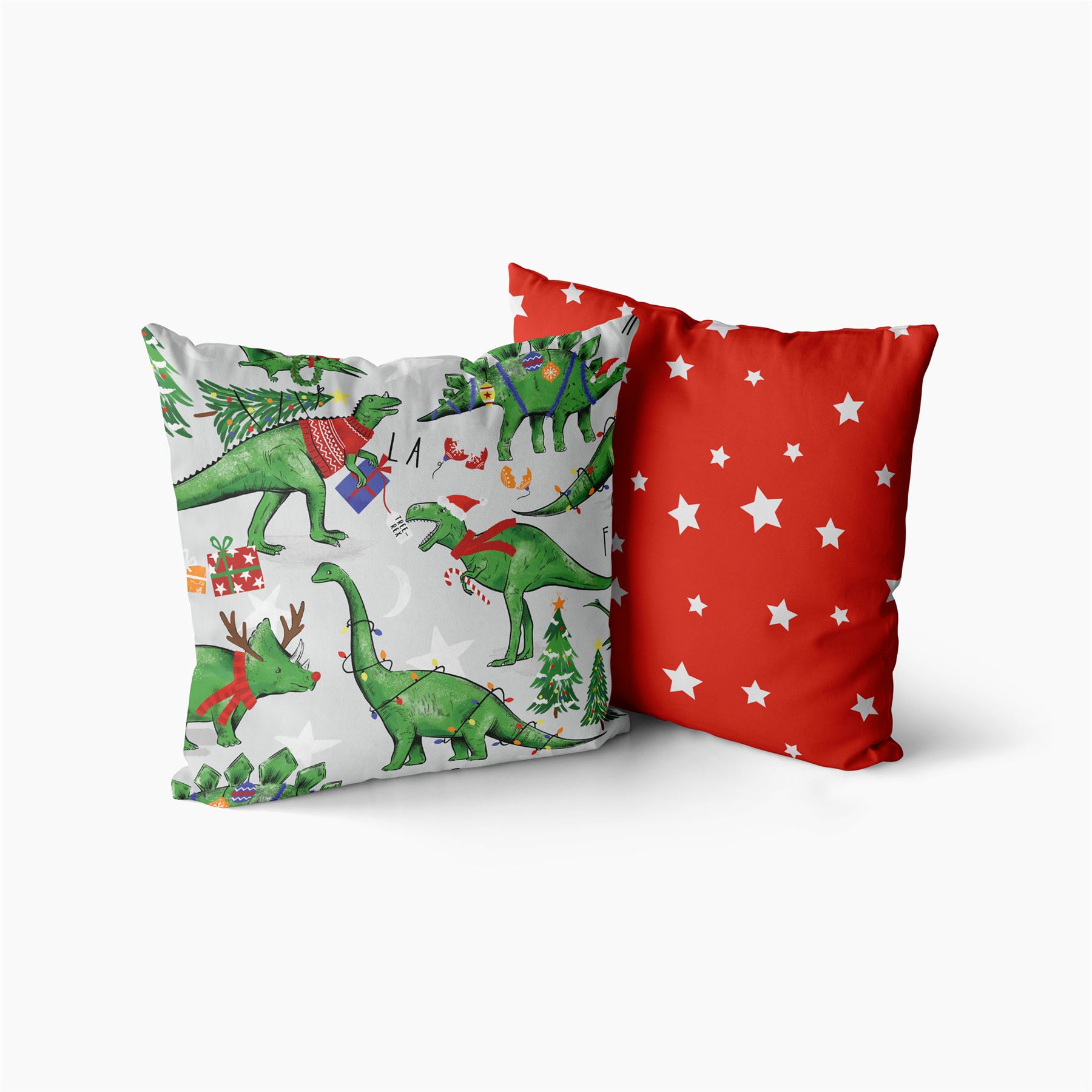 HLC Girls Boys Kids Christmas Dinosaur Glow In The Dark Duvet Cover Curtains - Picture 4 of 21