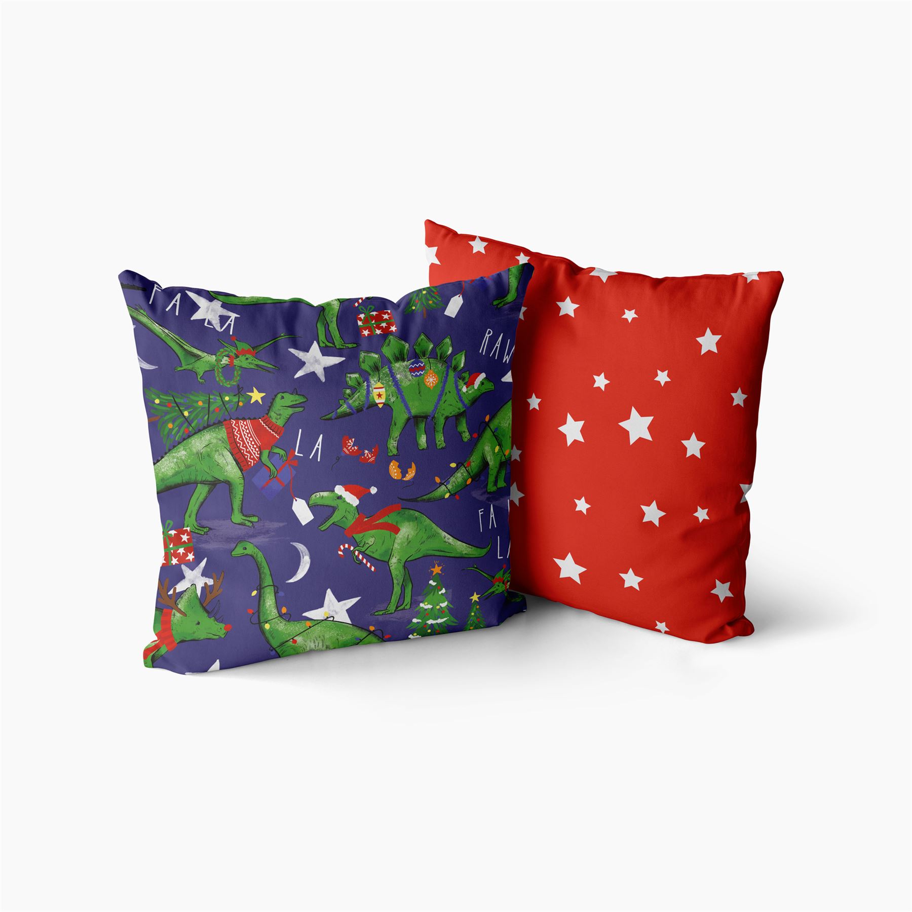 HLC Girls Boys Kids Christmas Dinosaur Glow In The Dark Duvet Cover Curtains - Picture 9 of 21