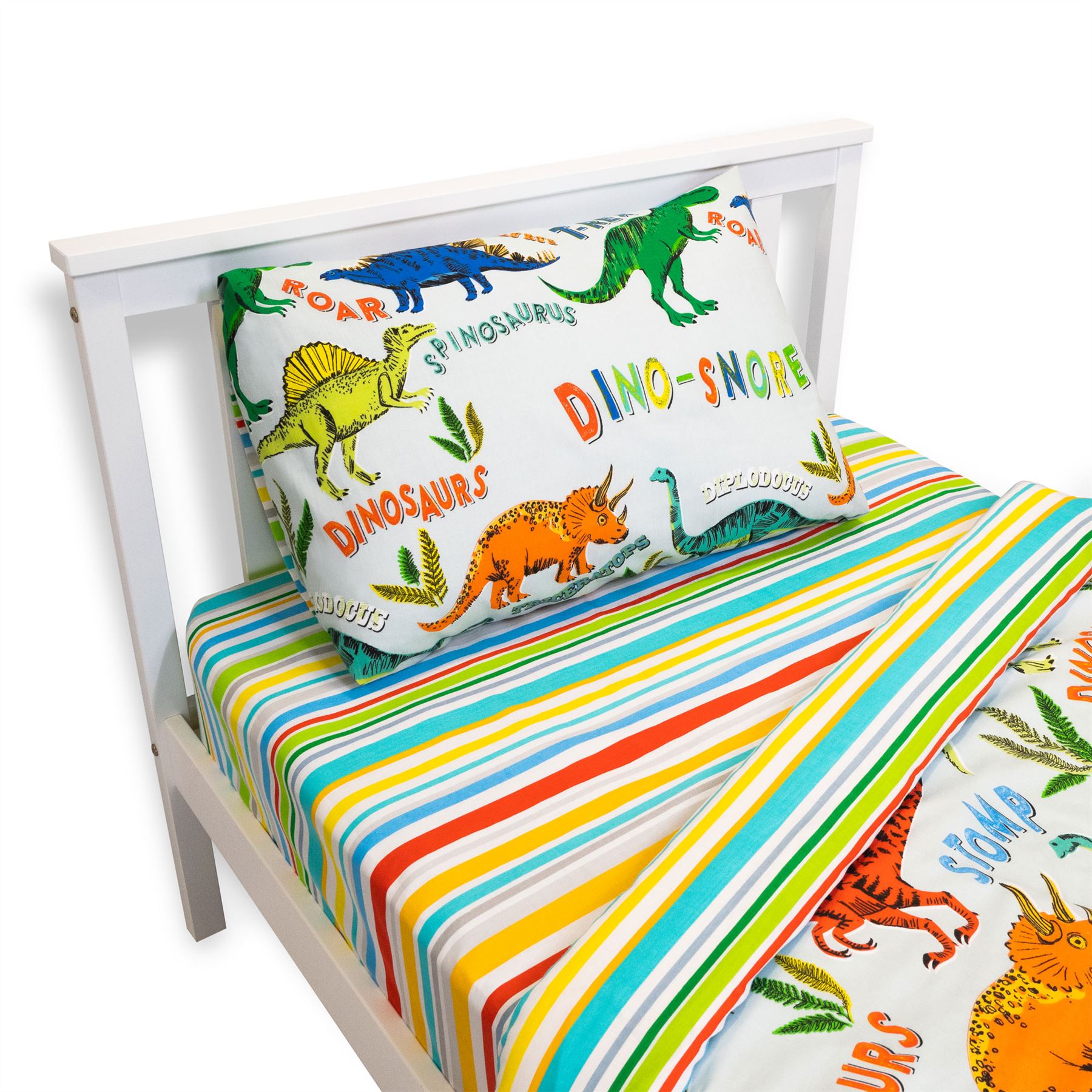 HLC Boys Girls Dinosaur Park Jurassic Green Reversible Duvet Cover Curtains - Picture 31 of 56