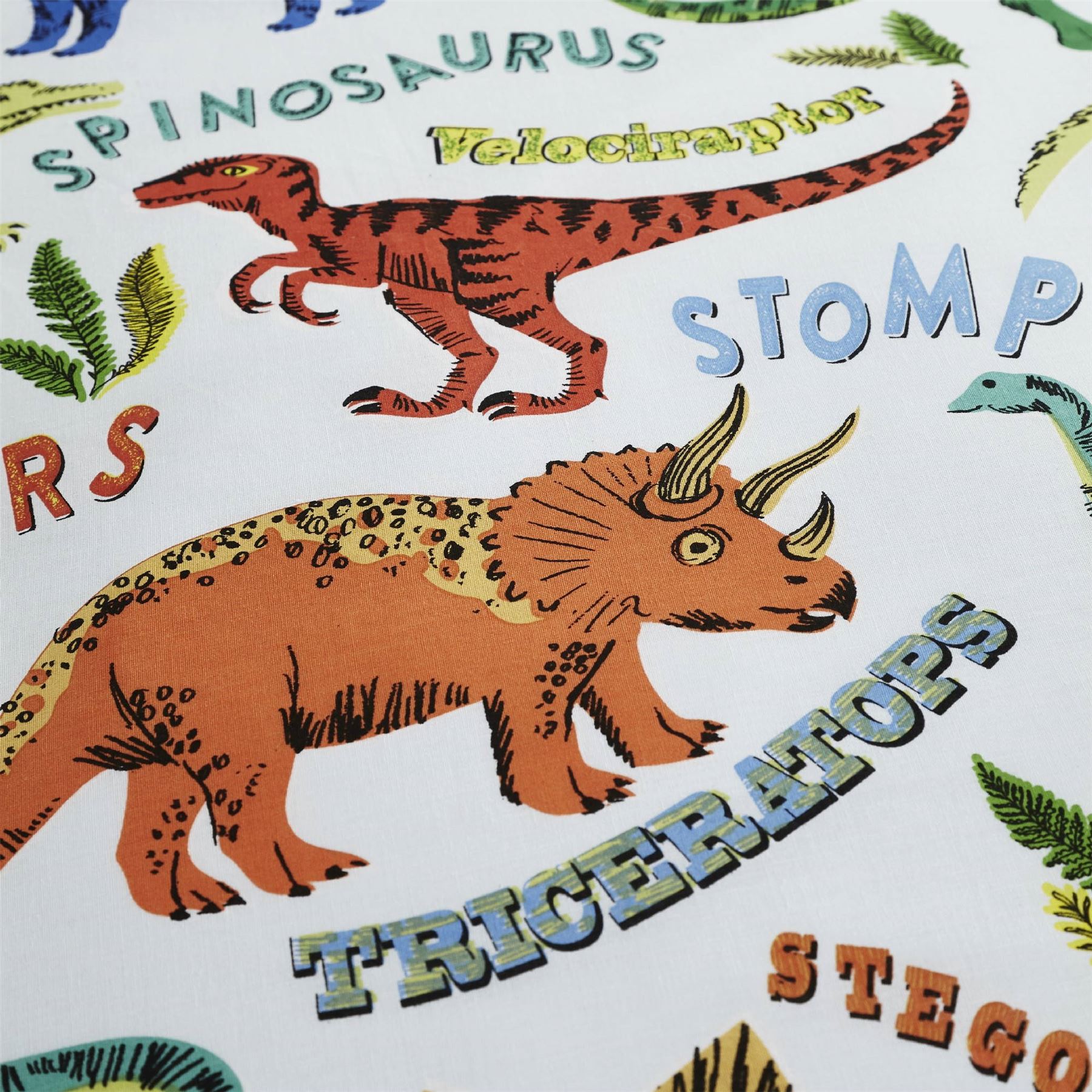 HLC Boys Girls Dinosaur Park Jurassic Green Reversible Duvet Cover Curtains - Picture 14 of 56