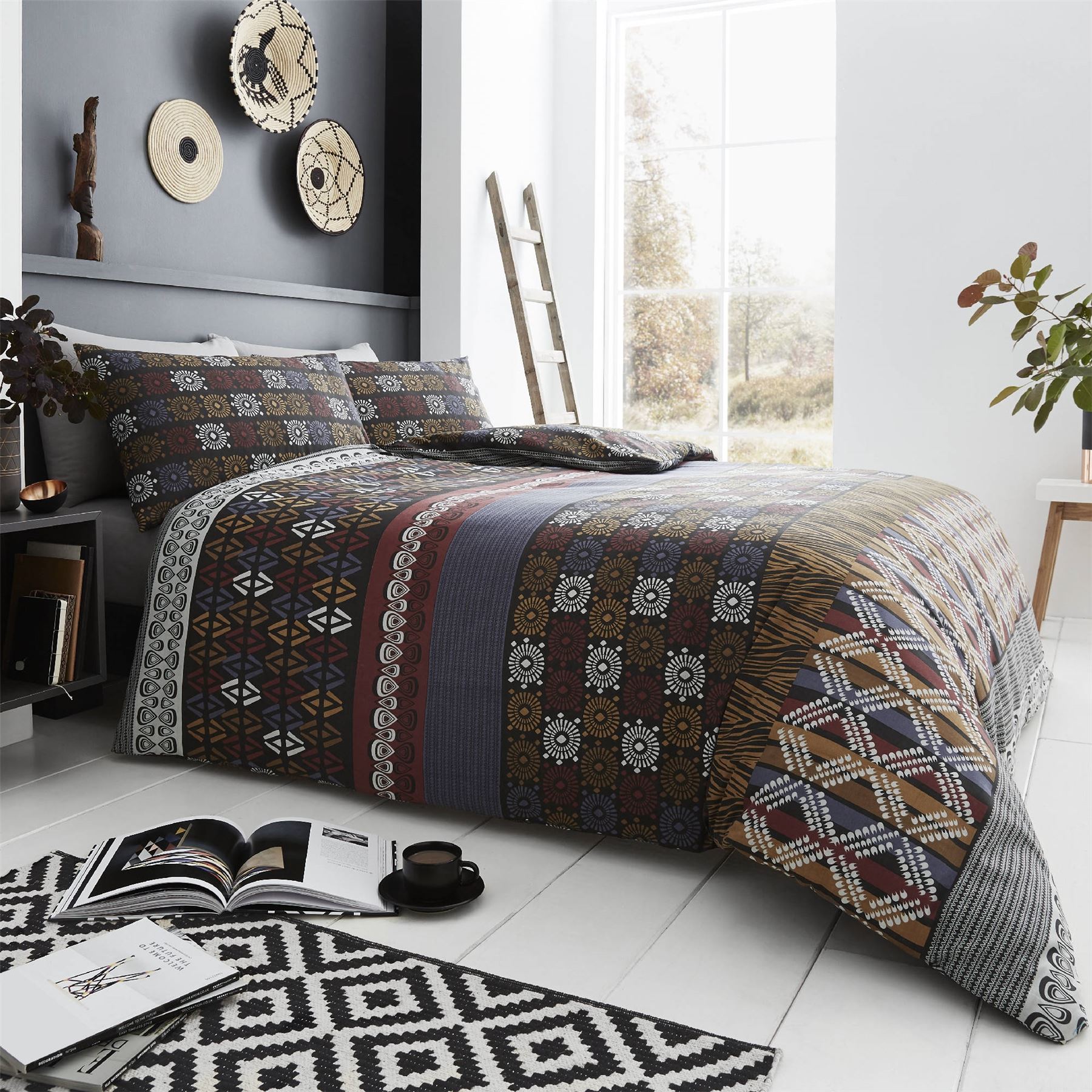 HLC Tribal African Ethnic Masai Moroccan Aztec Black Red ...