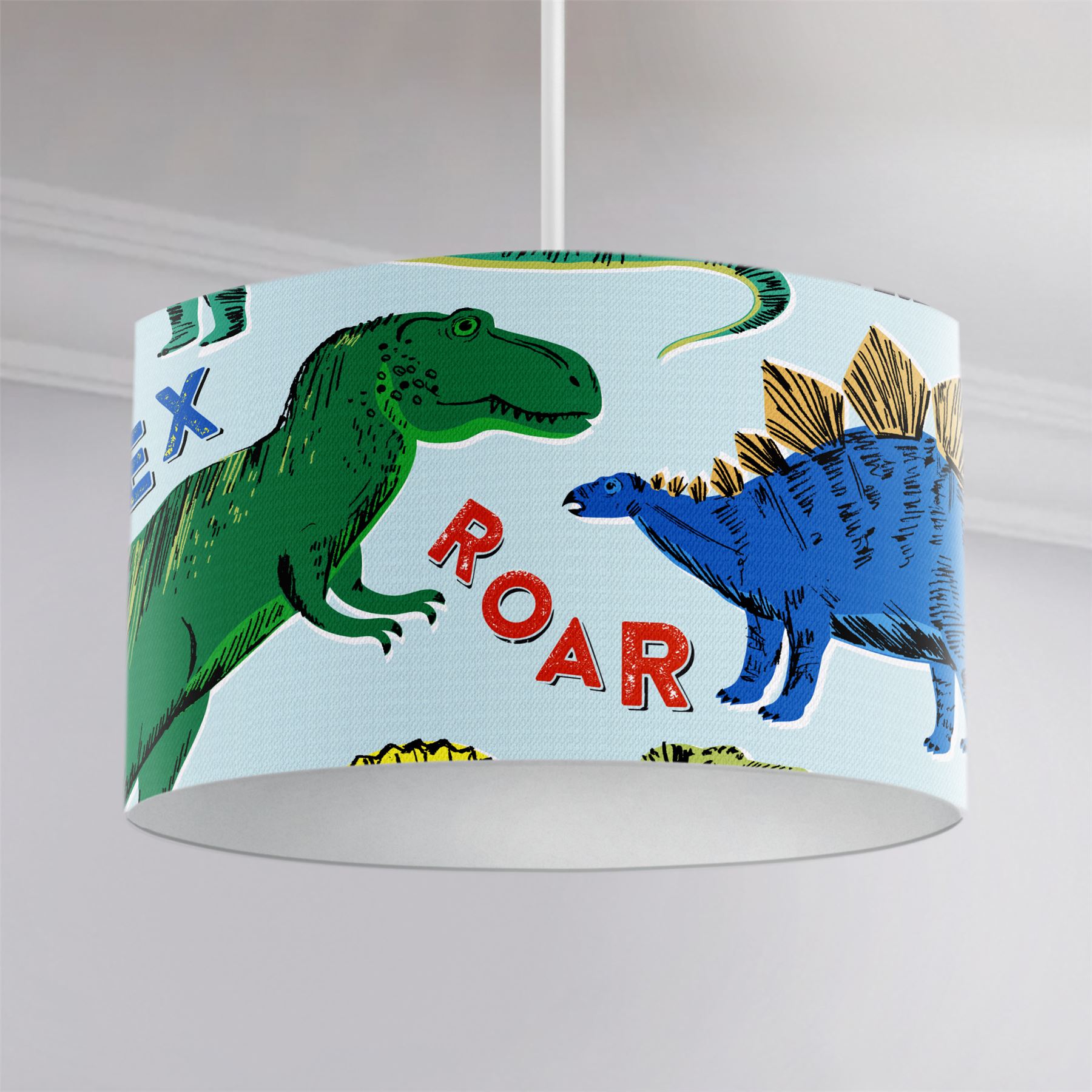 HLC Boys Girls Dinosaur Park Jurassic Green Reversible Duvet Cover Curtains - Picture 41 of 56