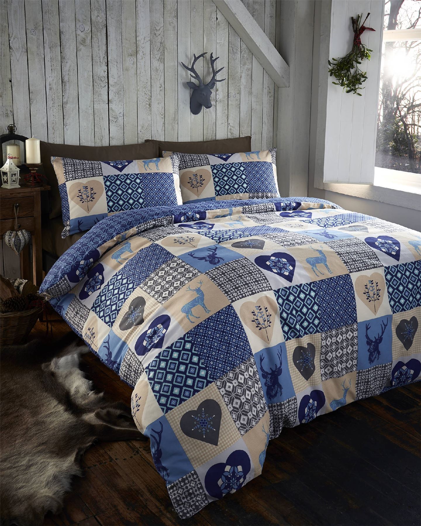 stag deer winter christmas duvet quilt cover bedding set ebay winter sheet set