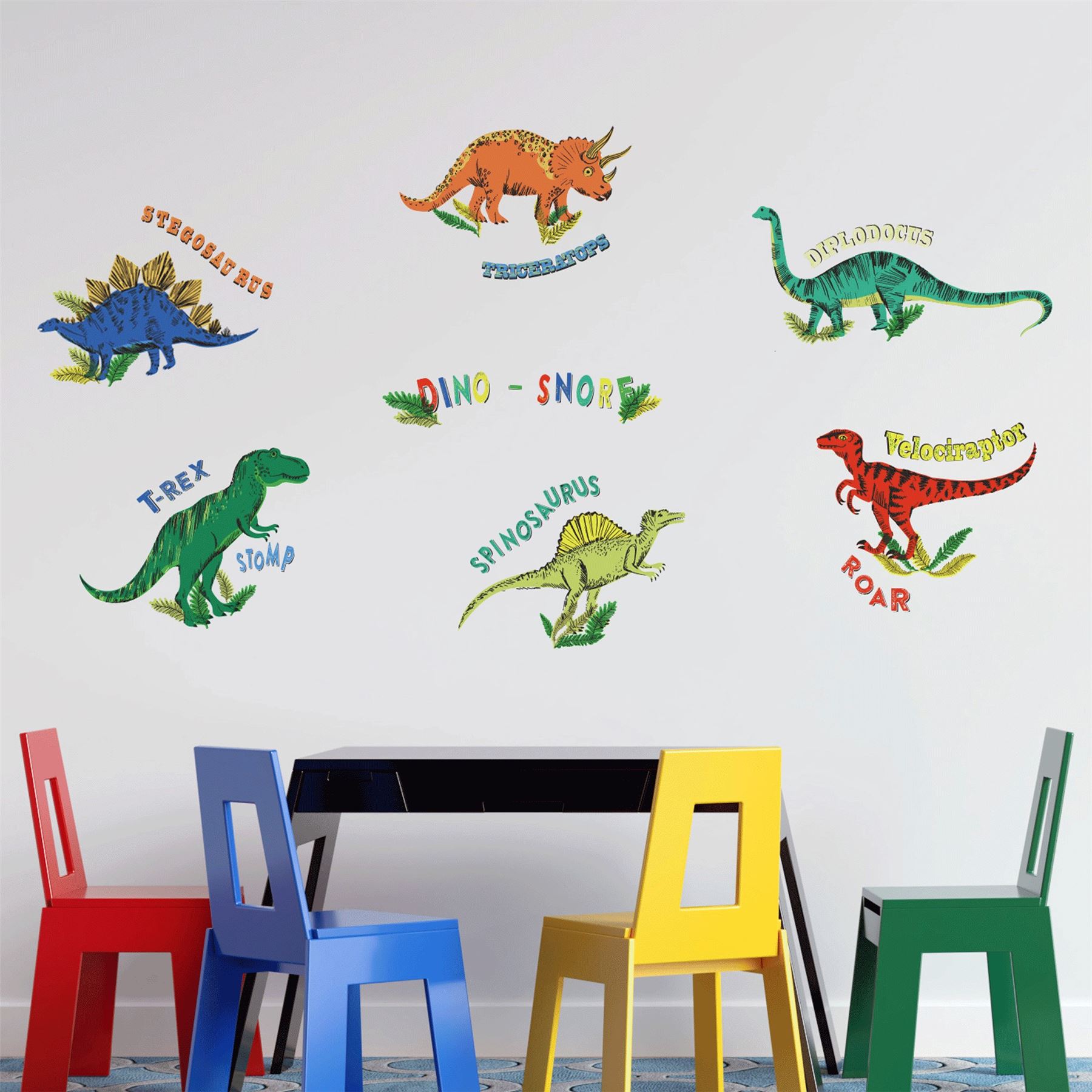 HLC Boys Girls Dinosaur Park Jurassic Green Reversible Duvet Cover Curtains - Picture 38 of 56