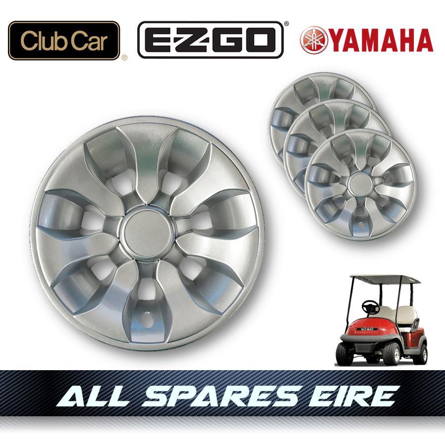 GOLF CART BUGGY 8" WHEEL COVERS HUB CAPS SET OF 4 FITS CLUB CAR EZGO