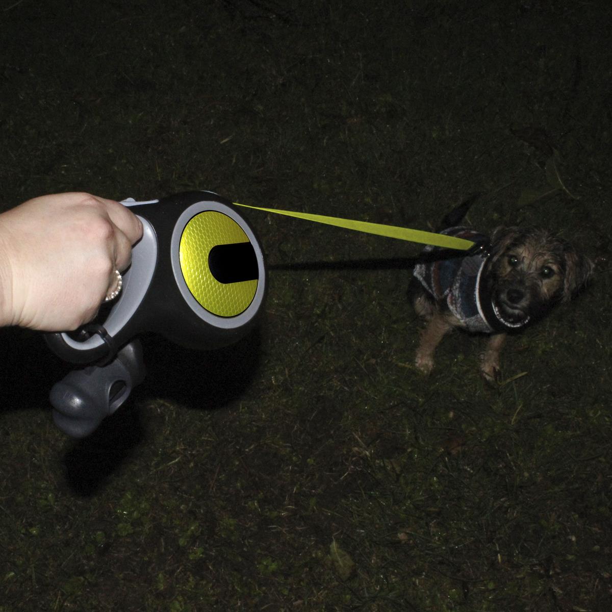 Neon Reflective Retractable Dog Lead Extending HiViz Pet Leash
