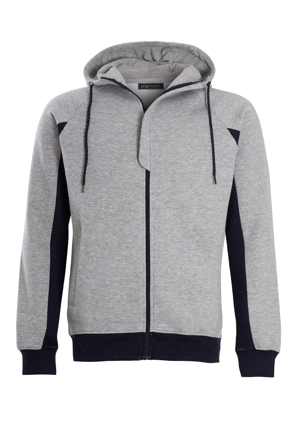 Mens Casual Contrast SLIM FIT EXERCISE GYM Jogging Zip Jacket Tracksuit