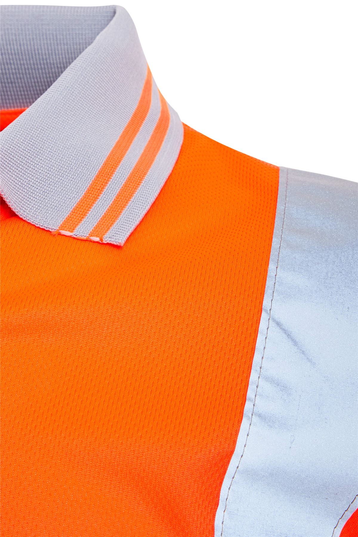Hi Vis Reflective T-Shirt Safety Work Top Short Sleeve Security Round Collar Men