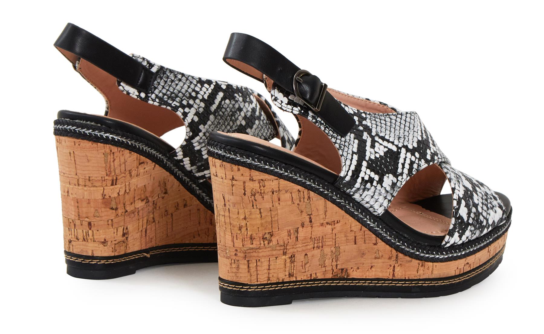 Ladies Espadrille Cork Effect Wedge Sandals Animal Print Womens Shoes | eBay