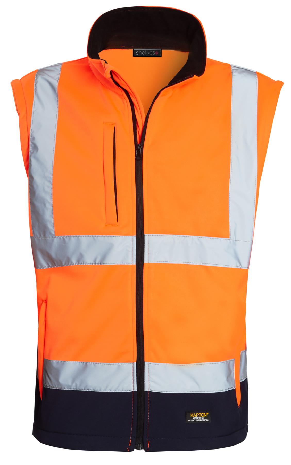 Chaqueta de Peso Hi Vis Cremallera Tacón Suave Visibilidad Ligera Dos Tonos Viz Polar Cremallera - Imagen 12 de 20