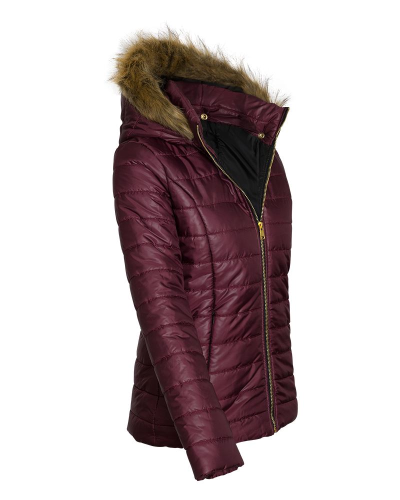 Da Donna Ragazze Lucido Opaco Look Giacca Pelliccia Cappuccio Trapuntato Imbottito Cappotto Invernale Puffa