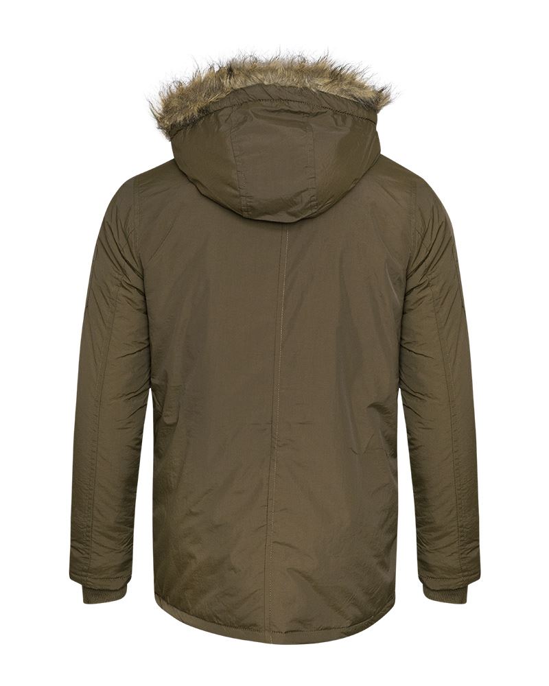 New Mens Quilted Fashion Jacket Fur Hood Winter Pockets Padded Military Coat Top
