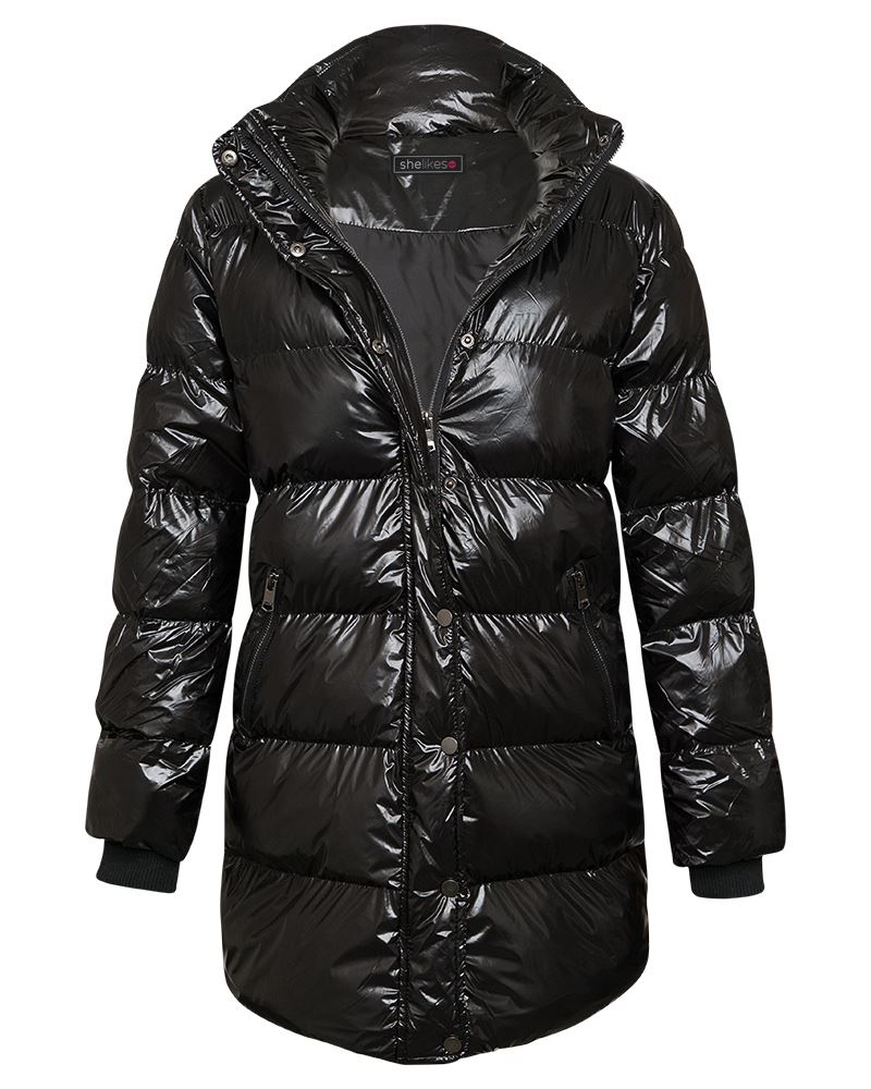 Details about New Womens High Shine Parka Coat Jacket Puffa Padded Warm Winter Zip Pocket Top Details about New Womens High Shine Parka Coat Jacket Puffa Padded Warm Winter Zip Pocket Top