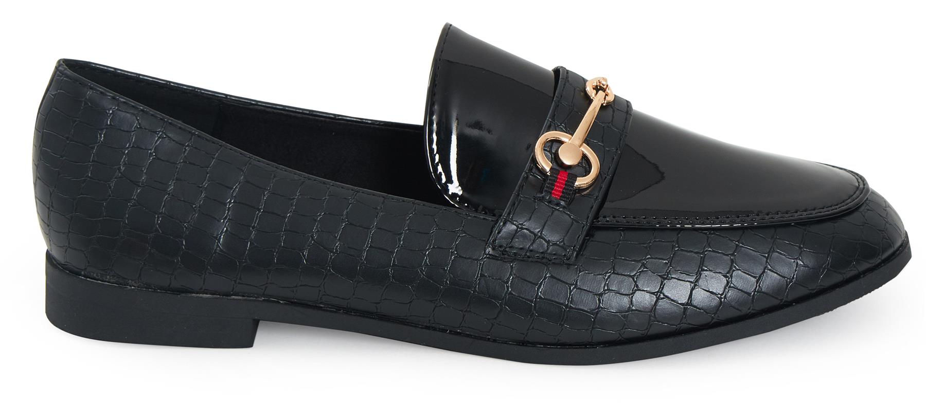 Womens Buckle Detail Slip On Flat Sole Loafer Office Flat Womens Buckle Detail Slip On Flat Sole Loafer Office Flat