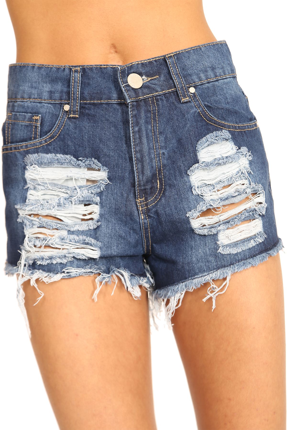 SHEIN Teen Girl Summer Distressed Frayed Denim Shorts | SHEIN USA