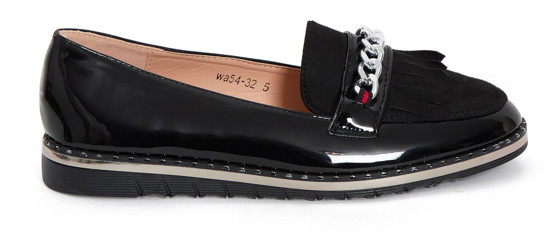 Ladies Chain Flat Sole Shiny Comfy Suede Slip On Slider Ladies Chain Flat Sole Shiny Comfy Suede Slip On Slider
