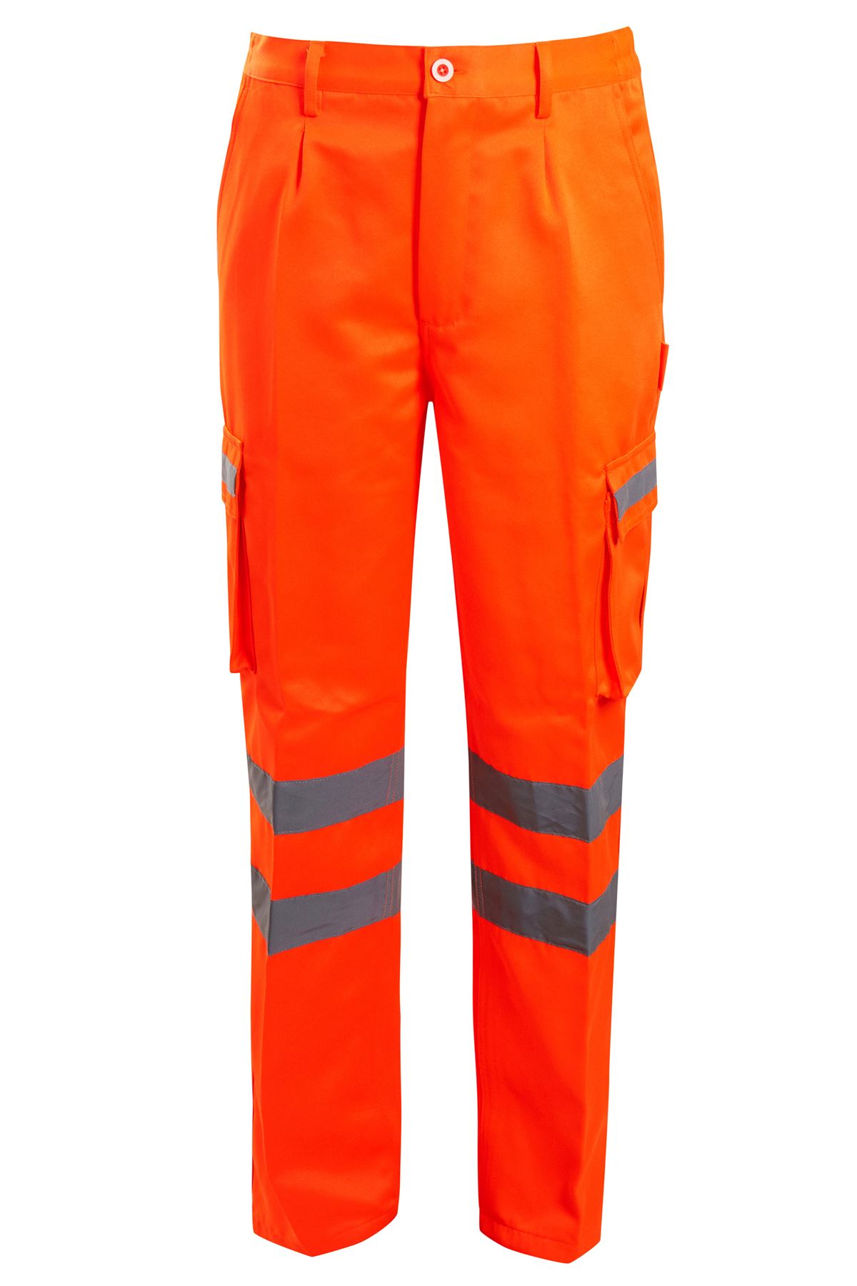 Mens Hi Vis COMBAT BOTTOMS Safety Cargo Highways Railwa Trousers