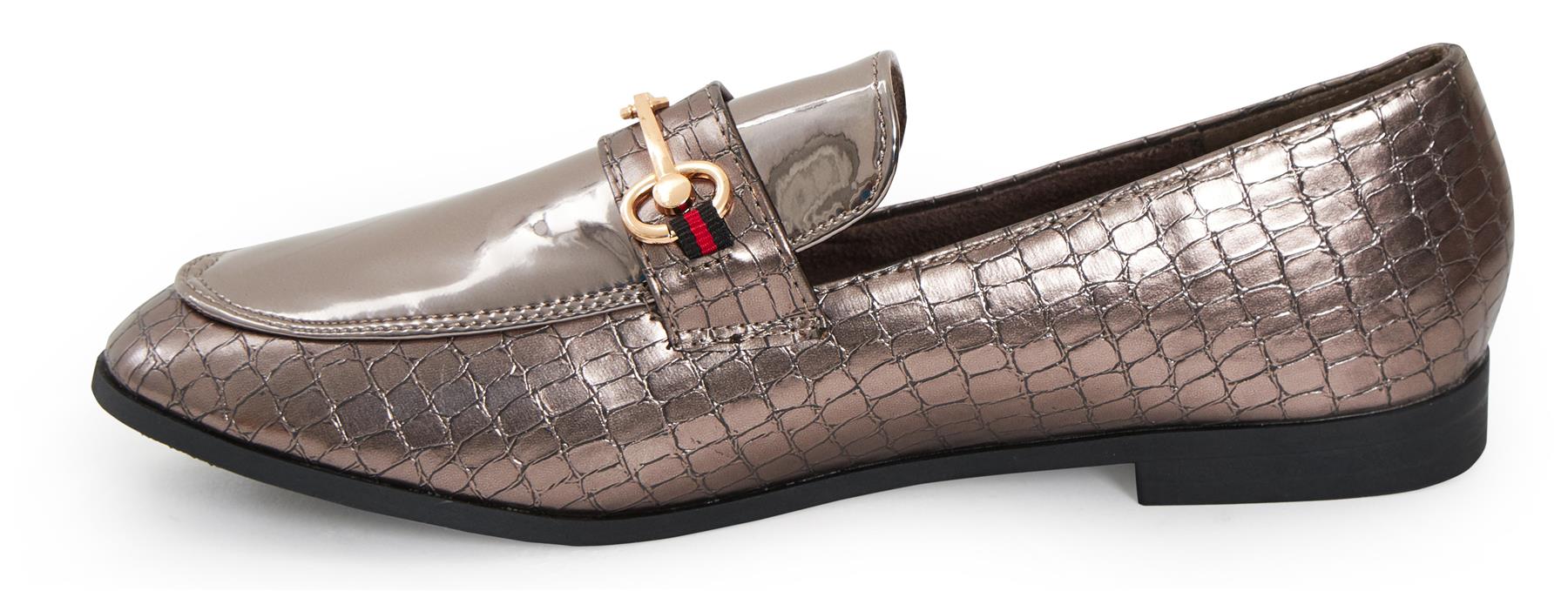 Shelikes Ladies Buckle Detail Sole Loafer Slip On Flat Office Comfy Slider Shoes
