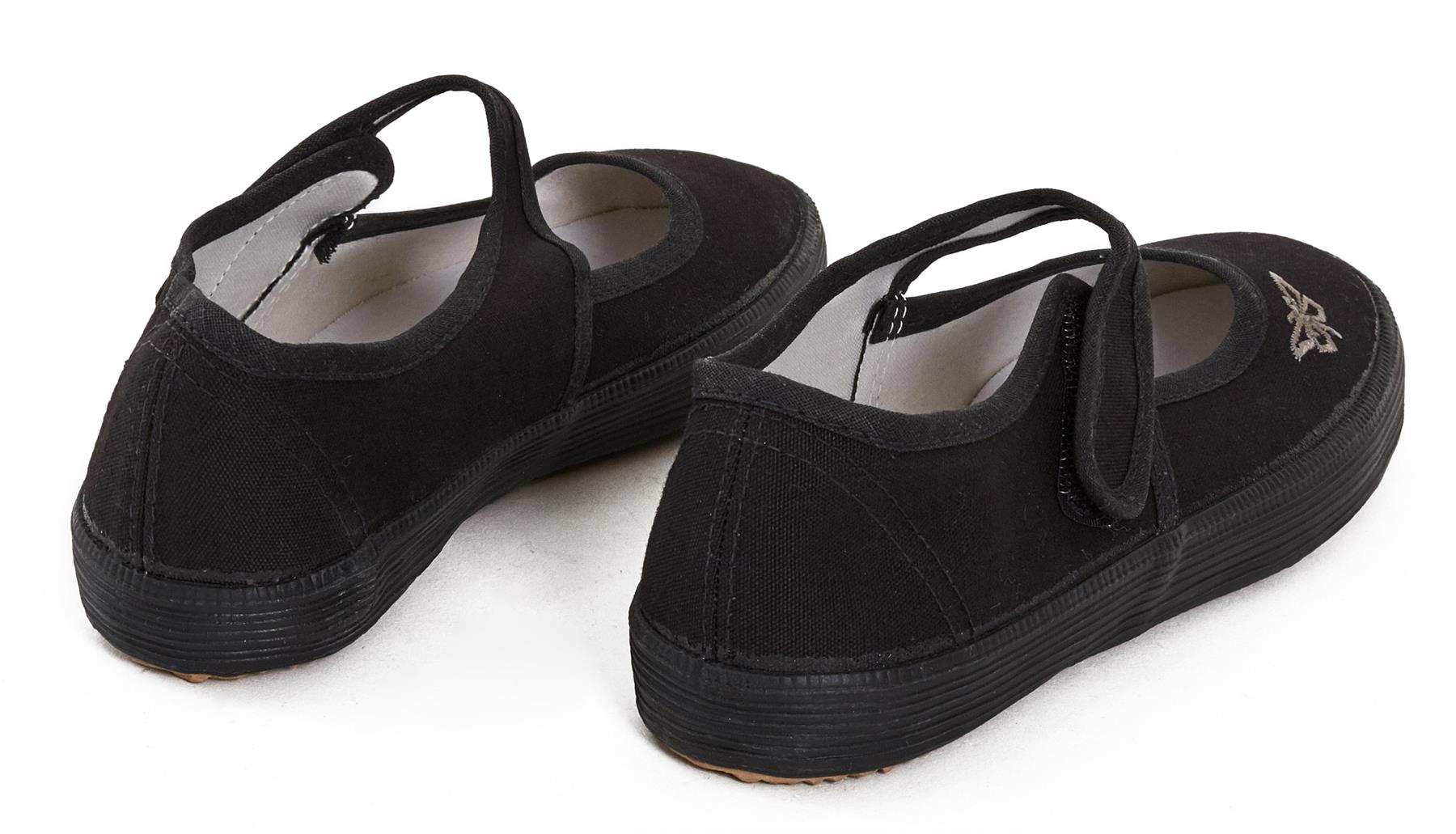 Girls Boys School PE Pumps Gym Black Dance Fastening Trainers Touch Plimsolls