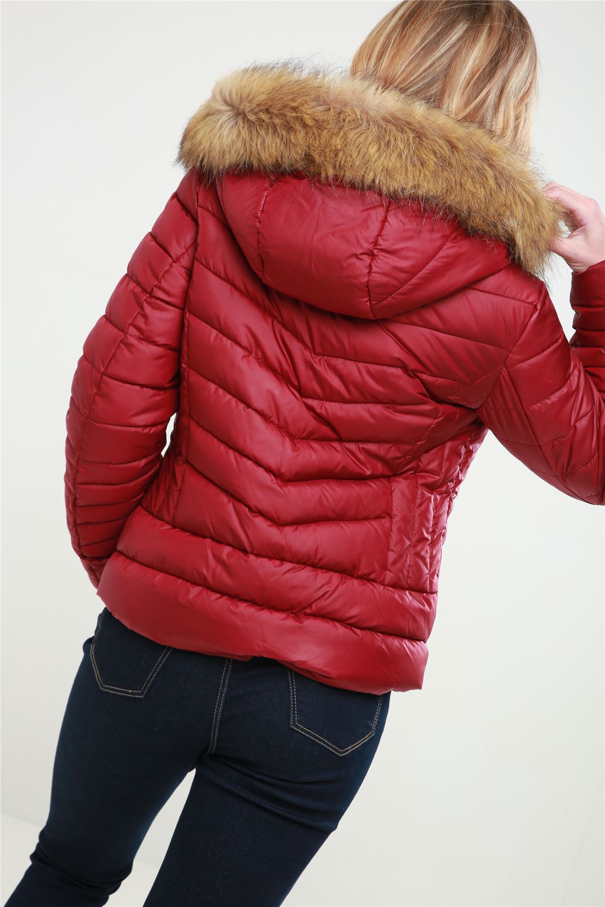 shelikes Womens Ladies Quilted Padded Faux Fur Detachable Hooded Warm Winter Jacket Coat shelikes Womens Ladies Quilted Padded Faux Fur Detachable Hooded Warm Winter Jacket Coat