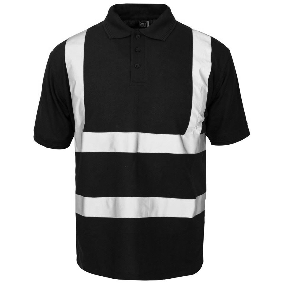 New Mens Short Sleeve Button Up Polo Hi Vis High Visibility Work Shirt