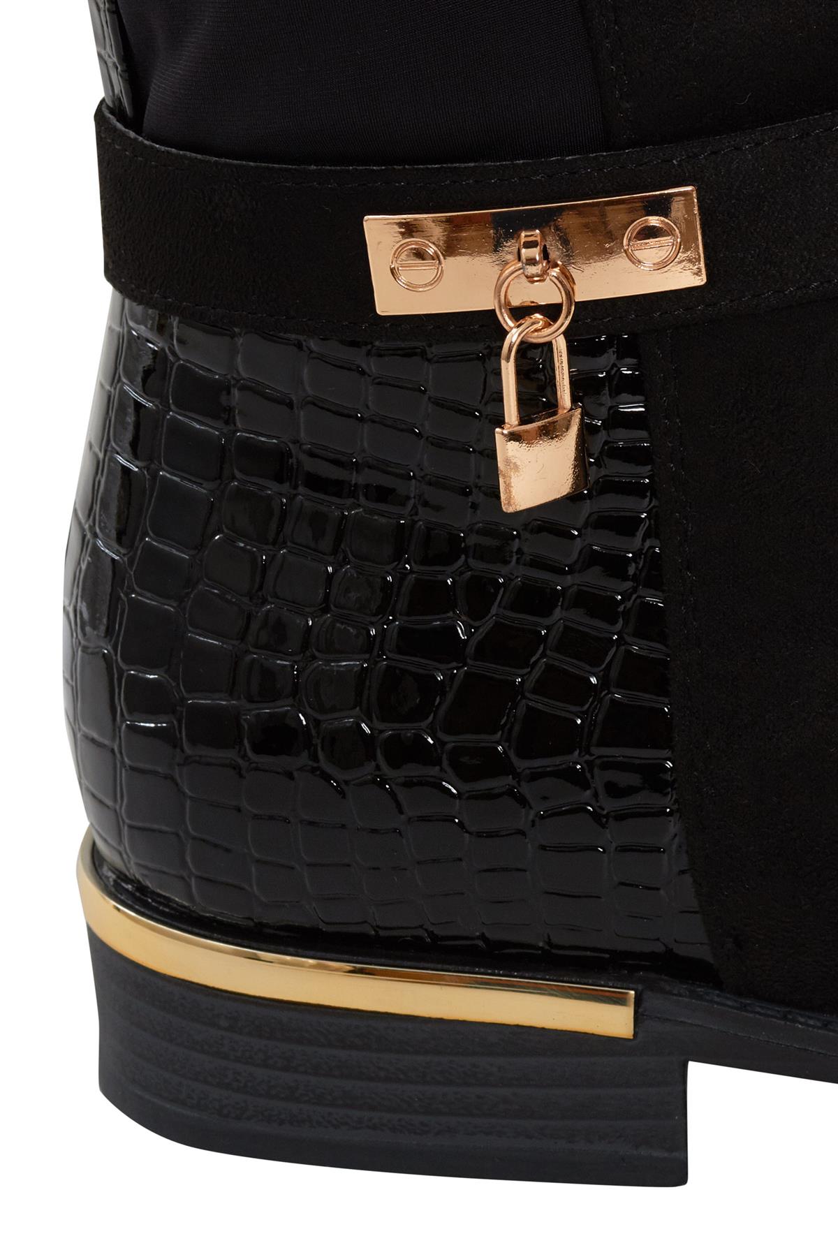 low block heel knee high boots