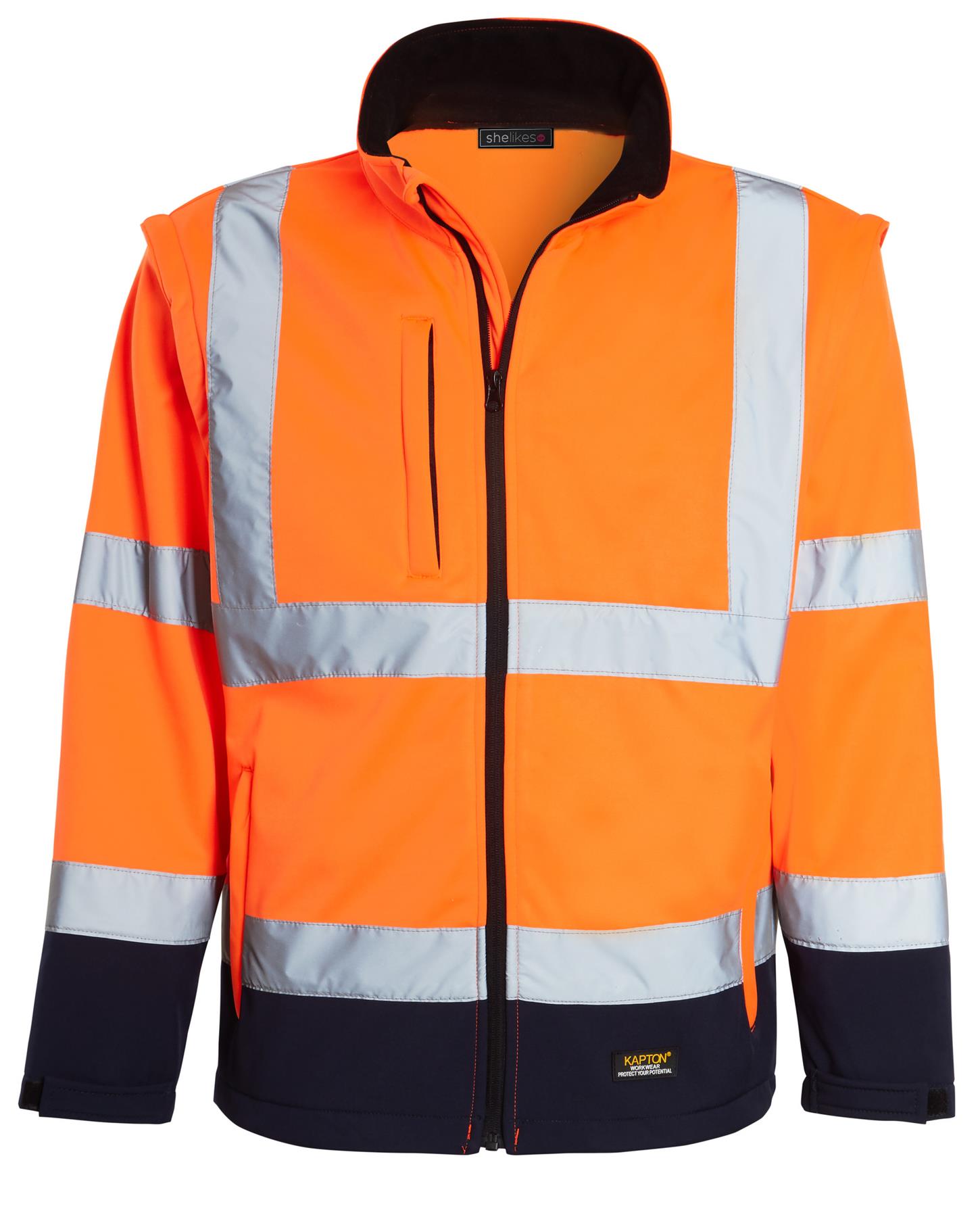 Chaqueta de Peso Hi Vis Cremallera Tacón Suave Visibilidad Ligera Dos Tonos Viz Polar Cremallera - Imagen 11 de 20