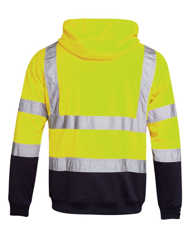 shelikes Hi Vis Viz Visibility Two Tone Zipped Zip Hooded Hoody Sweatshirt Jacket Top