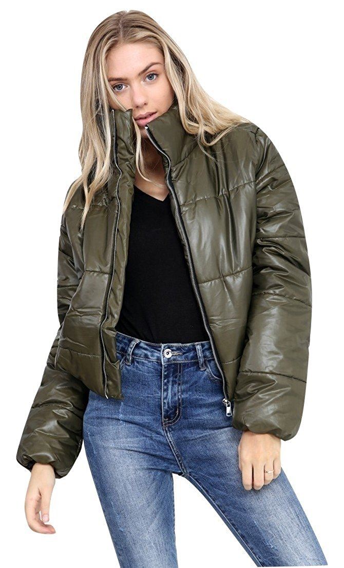 winter cropped puffer jacket