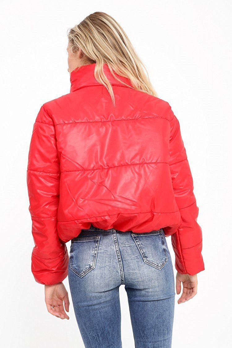 winter cropped puffer jacket