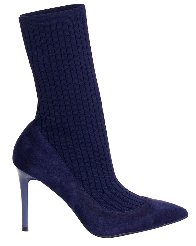 Womens Knit Stretch Stiletto Sock Boots High Heels Pointed Toe Shoes