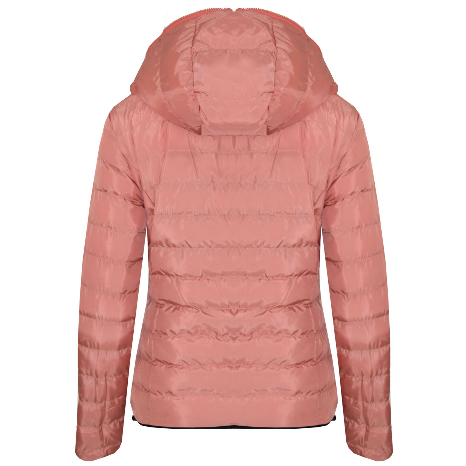 New Womens Hooded Reversible Zip Up Puffa Quilted Padded Puffer Jacket Coat | eBay