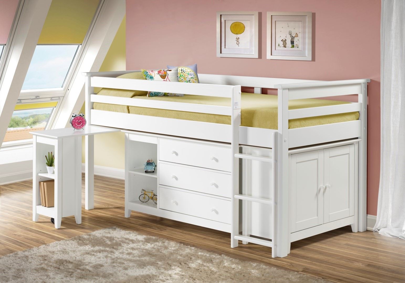 Birlea Cotswold Cabin Bed Sleep Station midi sleeper 3FT Single White