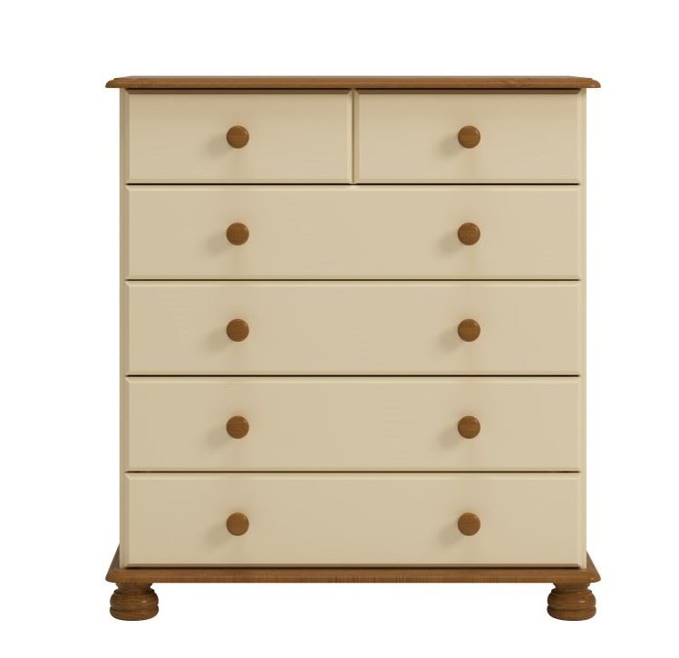 Steens Richmond Cream and Antique Pine 4+2 Chest of Bedroom Drawers eBay