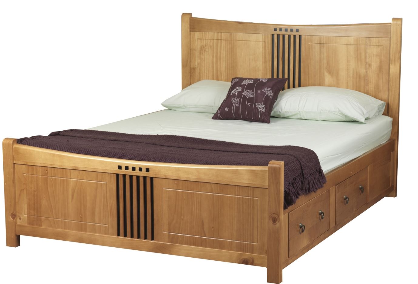 Sweet Dreams Curlew Oak Drawer Bed Frame 135cm Double 4FT6 Solid Wood