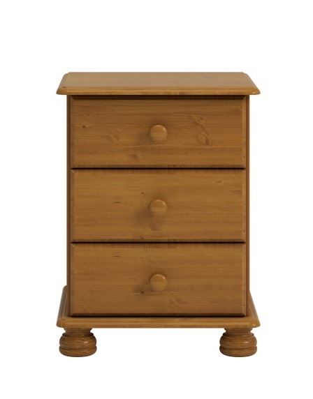 Steens Richmond Solid Antique Pine 3 Drawer Bedside Chest Of