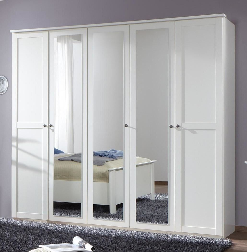 German Chalet Shaker Style White Large 5 Door Mirror Wardrobe 225cm eBay