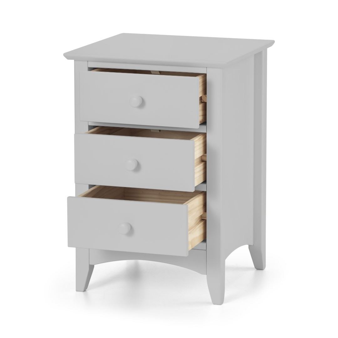 Dove Grey Julian Bowen Cameo 3 Drawer Bedside