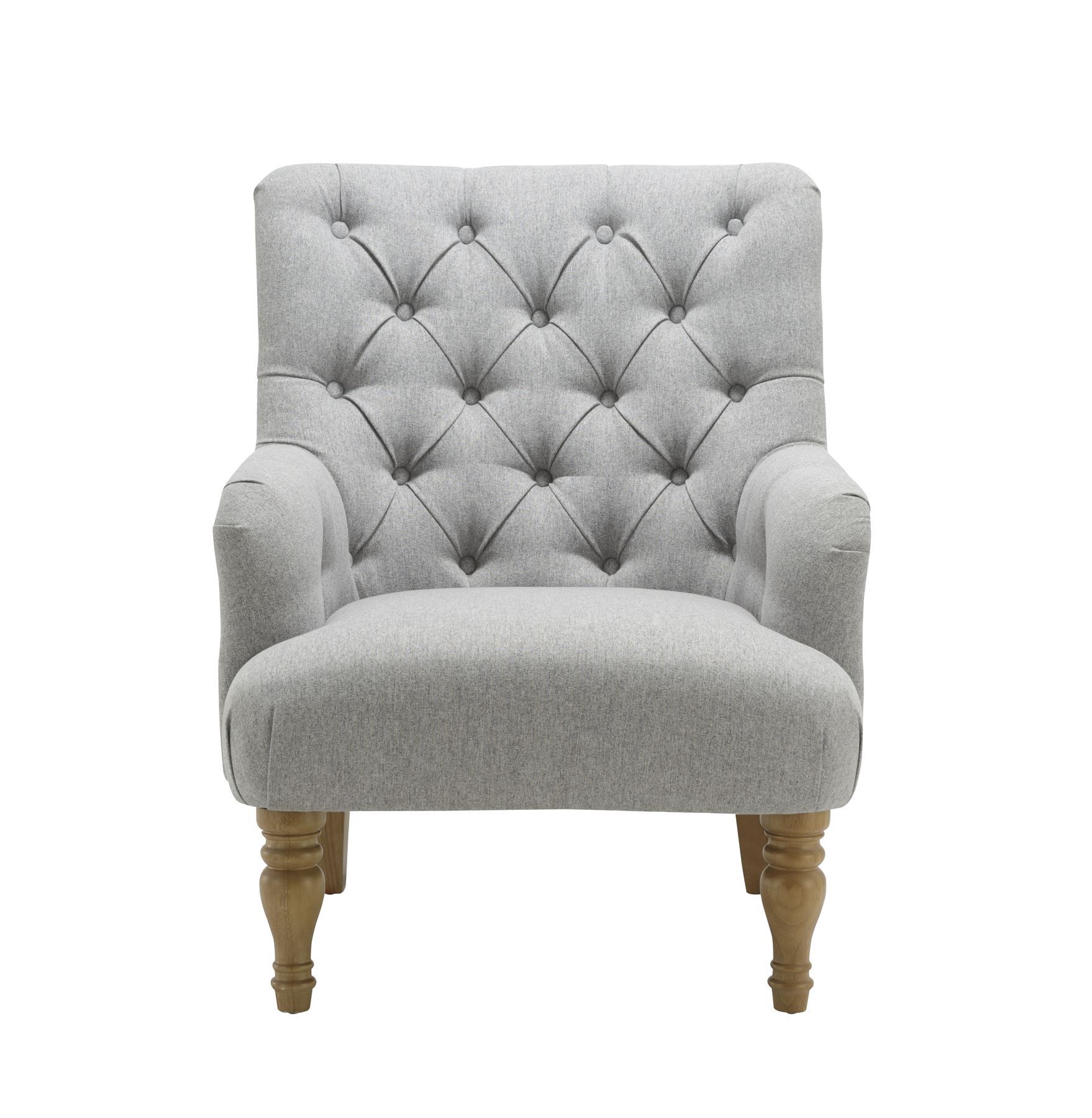 Birlea Padstow Easy Fireside Chair Traditional Buttoned Grey Fabric