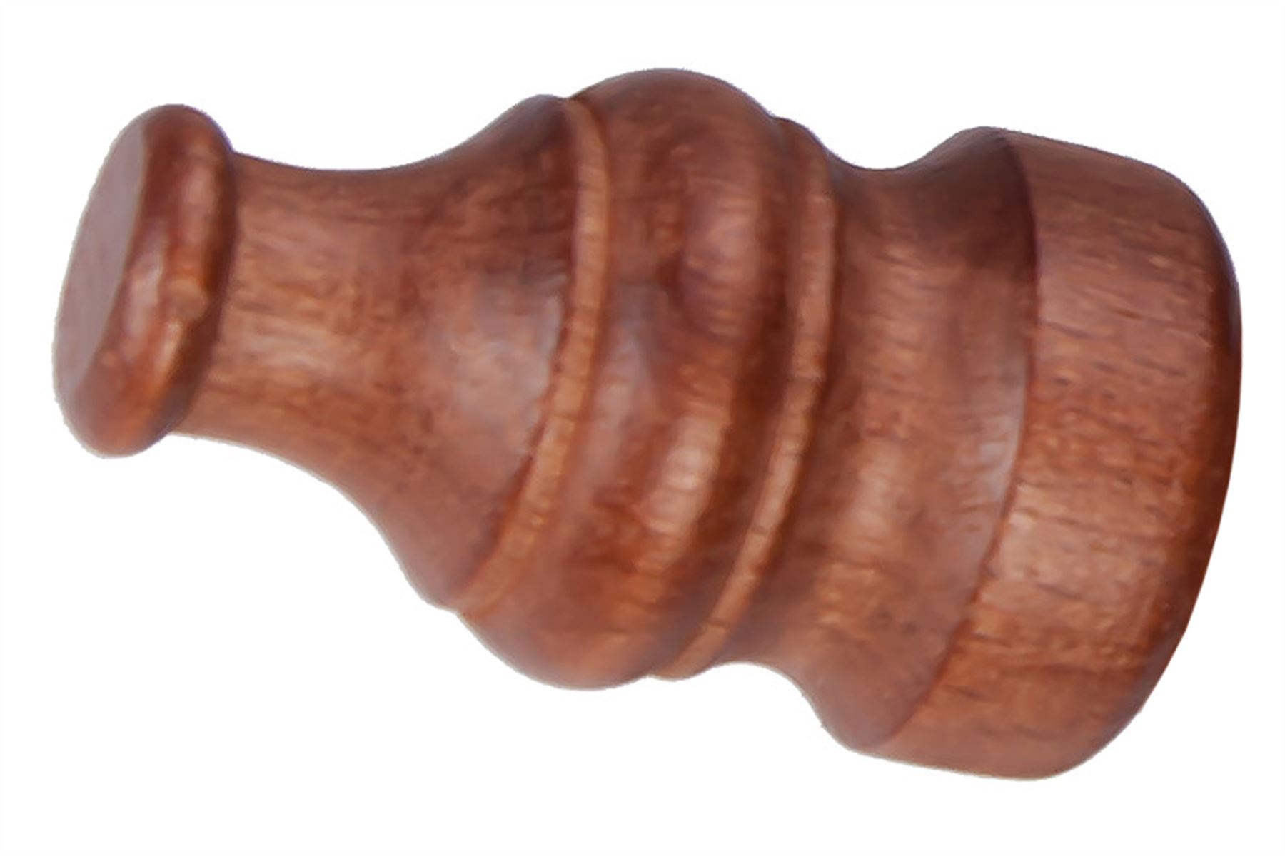 Classic Wooden Finials 28mm Curtain Pole Rail Finial Ends 2Pcs - Picture 9 of 11
