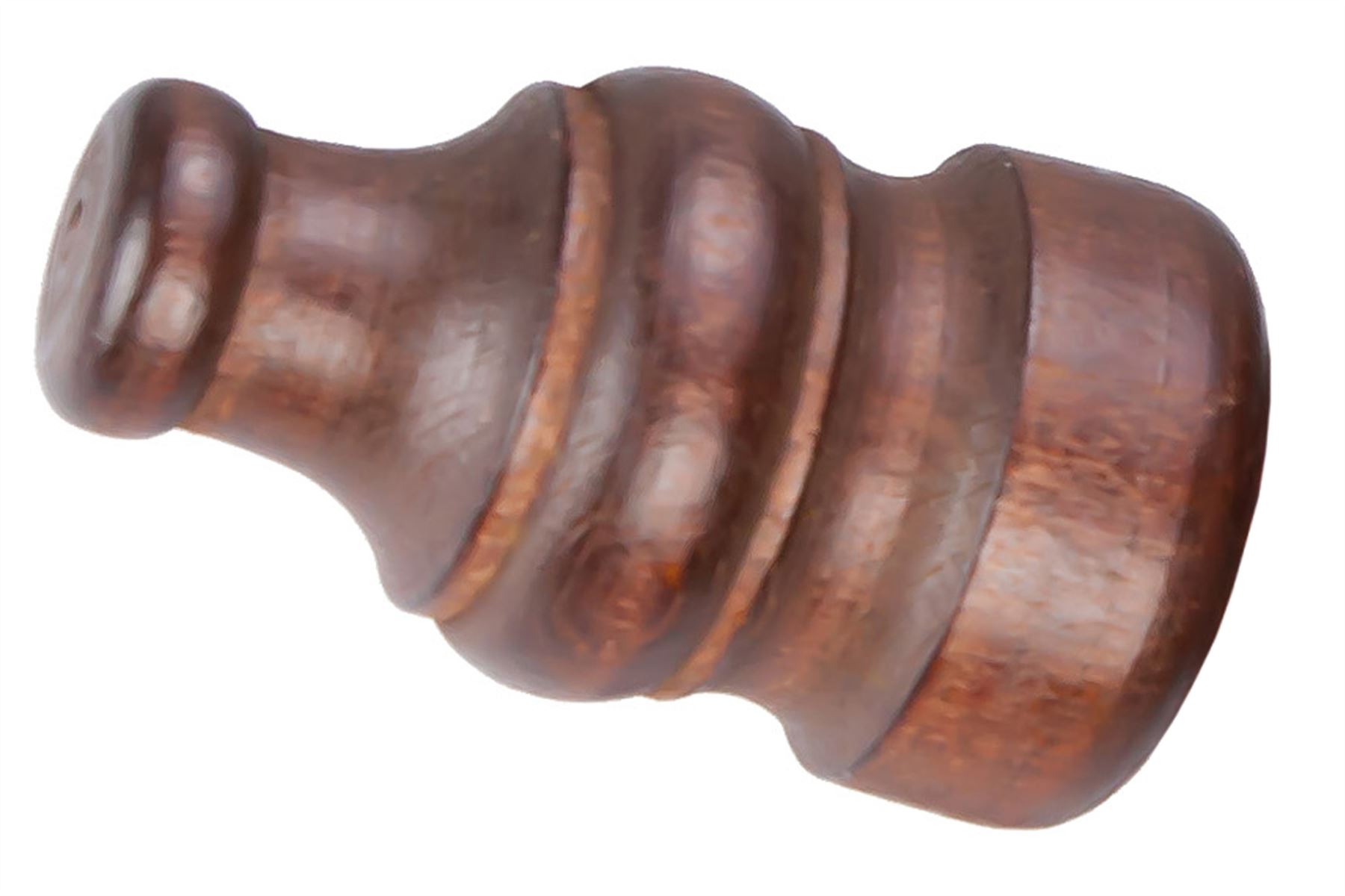 Curtain pole Wooden Finials 28mm classic Rail Finial Ends 2Pcs - Picture 5 of 11
