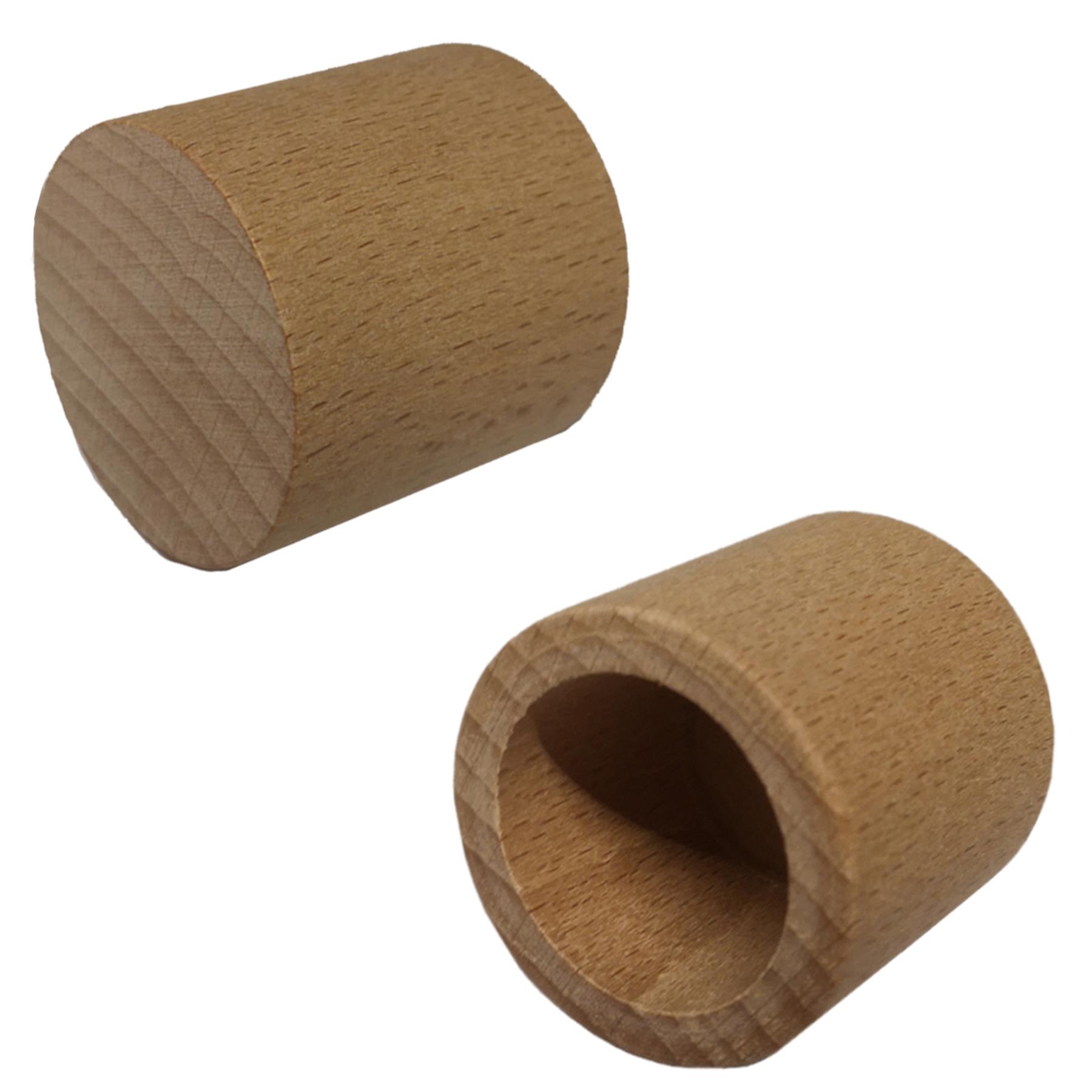 Wooden Finials Curtain Pole Rail Universal Finial Ends 2Pcs for 28mm Pole - Picture 5 of 6
