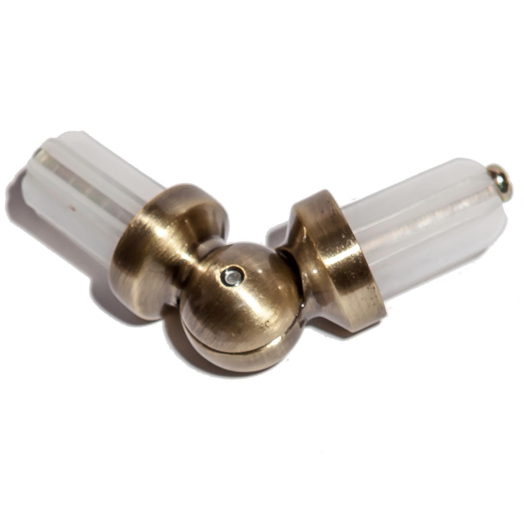 METAL BAY WINDOW CURTAIN POLE / ROD ELBOW CORNER JOINT CONNECTOR Ø19mm